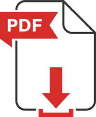PDF document download icon with ribbon tag