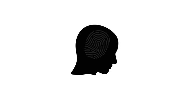 human head silhouette biometrics scan icon motion video suitable to your tech, technology, business, and more