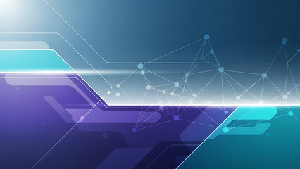 Abstract futuristic technology background with glowing blue and purple digital lines