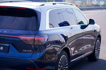 Obraz premium Chinese brand cars using Huawei's intelligent driving system are currently undergoing testing and trial drives.