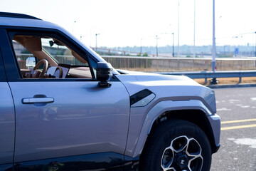 Obraz premium Chinese brand cars using Huawei's intelligent driving system are currently undergoing testing and trial drives.