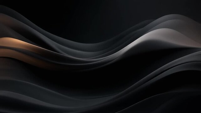 Dynamic Flow of Wavy Lines Across a Dark Abstract Canvas Viewed from a Front Perspective in Digital Illustration