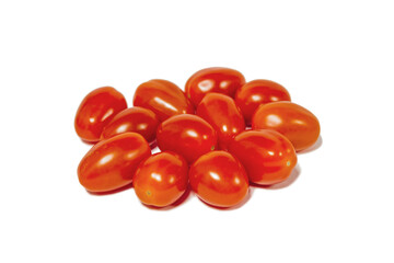 Red cherry tomatoes isolated on white background