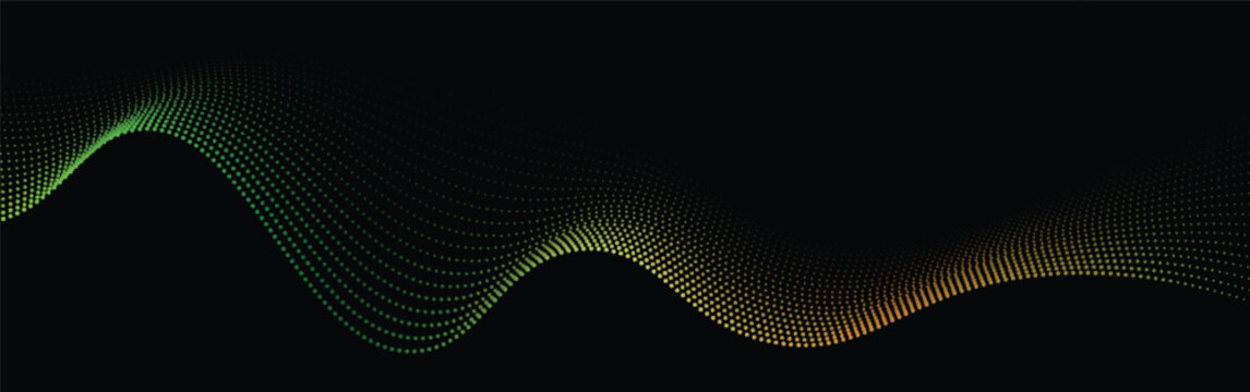 Deep data as part of big data. Point wave ui hud. Glow green in the dark.