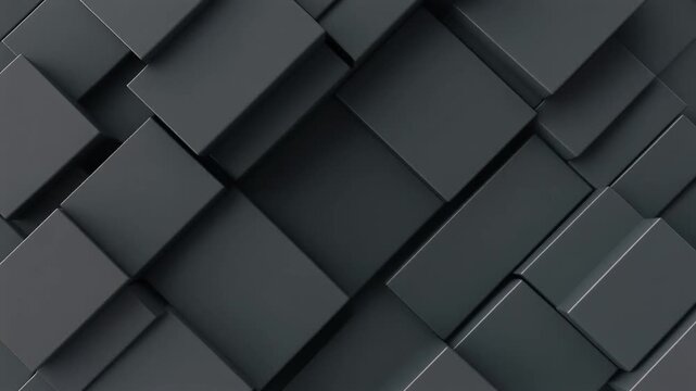 Complex 3D wall of gray blocks rendered in a textured environment from a frontal viewpoint