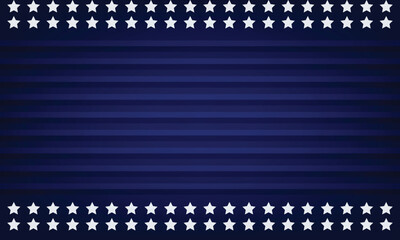 American Star Pattern Blue Patriotic Background Vector