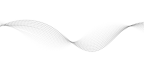 Abstract dotted wave pattern with fluid motion for minimalist design and digital visualization
