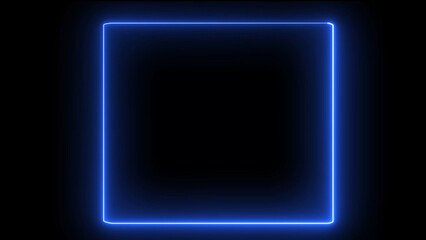 Glowing neon square frame.abstract beautiful neon light frame background. Abstract neon light square border frame. Led light background stage concert screen laser glowing neon light motion background 