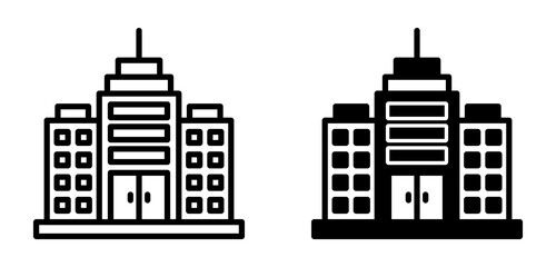 Building Icon Collection line & Mixed Style icon 