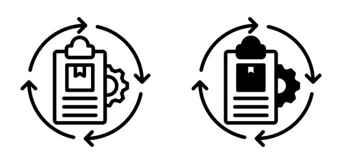 Order Processed Icon Collection line & Mixed Style icon 