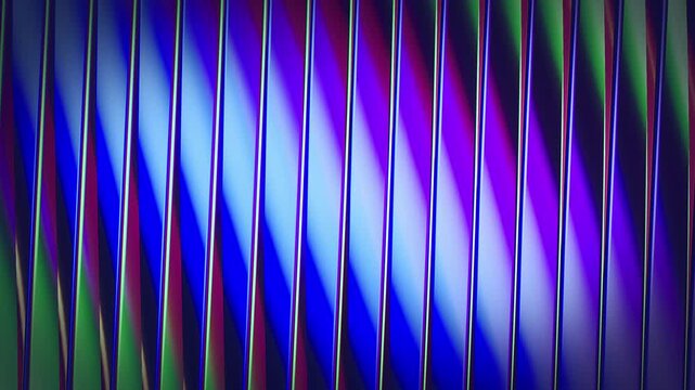 Futuristic abstract colorful background with vivid twisted neon lines and repeating looping motion. 3d animation. 