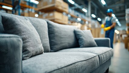 Obraz premium Professional Couch Cleaning Service Indoor Workshop Scene