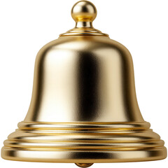 A gleaming golden bell, its surface reflecting light and elegance.