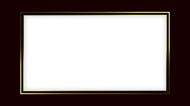 Clean gold frame elegant simple border template background classic suitable for presentations, invitations, certificates, awards, or decorative purposes.