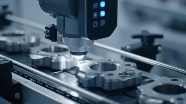 Industrial machine vision system scanning mechanical parts