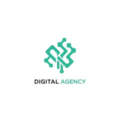 Obraz premium A digital agency logo featuring stylized intertwined links symbolizing connection and technology