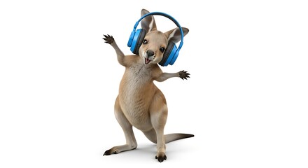 A cute 3d vector illustration of a happy white tailed deer fawn character and a funny brown rabbit isolated on white for a Christmas holiday farm animal pet collection