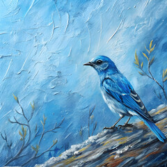 blue oil paint textured background