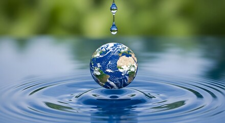 World health day background with earth and water droplets