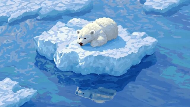 Eisb&auml;r im Pixel Stil