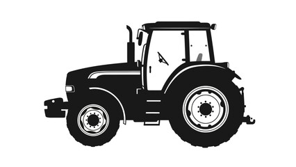 Obraz premium Silhouette of a Tractor - Agricultural Vehicle for Farming and Cultivation.