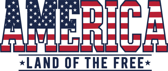 Obraz premium America, Land of the Free Text Design