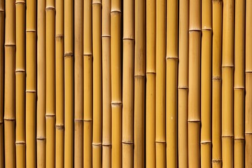 A close-up of tall bamboo stalks, displaying their natural color and texture, arranged vertically in a seamless pattern.