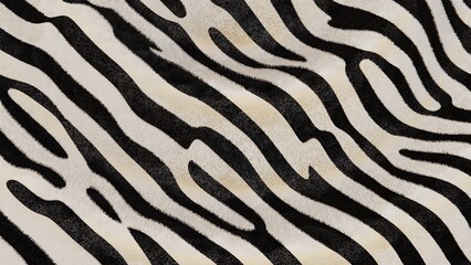 Abstract 3D zebra animal pattern fabric fur stripes background template copyspace wallpaper texture wildlife nature fashion design textile horizontal black white beige neutral minimal monochrome © Alesya