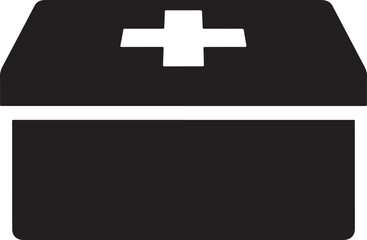 First Aid Kit Medical Symbol Silhouette
Emergency Medical Kit Icon Illustration
Healthcare First Aid Box Black Symbol