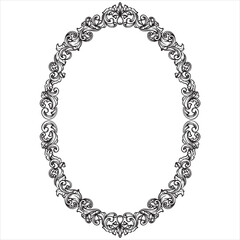 Antique Floral Frame With Luxury Ornament