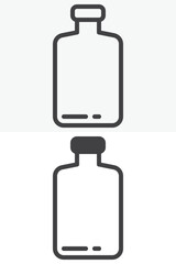 Empty reusable bottle in different style icon set. Line, outline and solid icon with editable stroke vector sign and symbol. Empty bottle icon for waste sorting, recycling and ecology icon.