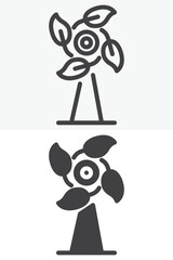 Energy symbol with plant element in different style icon set. Line, outline and solid icon with editable stroke vector sign and symbol. Eco energy icon for sustainability, power and ecology icon.