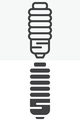 Energy saving light bulb in different style icon set. Line, outline and solid icon with editable stroke vector sign and symbol. Eco light bulb icon for green idea, power and ecology icon.