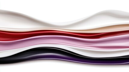 Obraz premium A vibrant display of five different colored fabrics, each with a unique texture and pattern, arranged in a visually appealing manner.