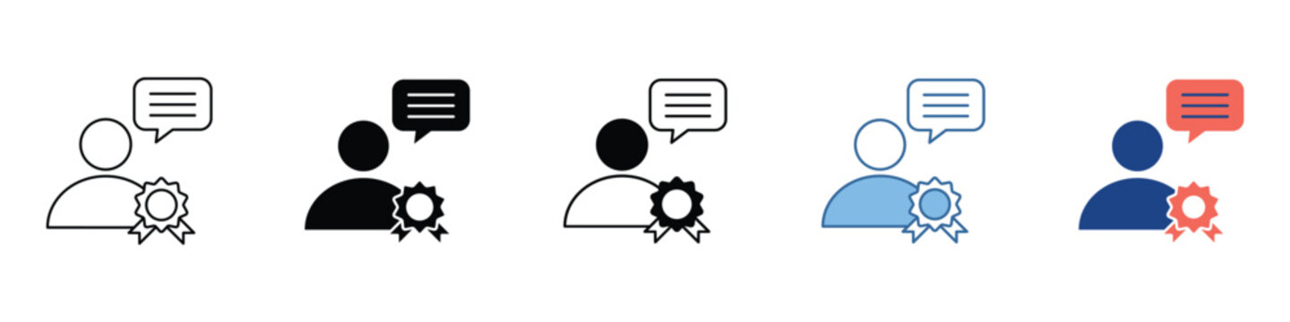 Versatile icon set depicting user profile management, communication, and technical support settings for modern web and application interfaces, available in multiple styles
