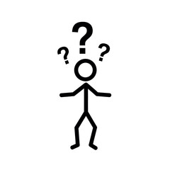 Stick Figure with Question Marks Above Head.
