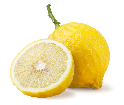 Ripe bergamot and half on a white background. Isolated