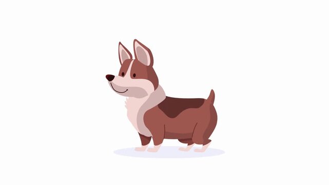 Cute animated Corgi dog vector illustration isolated on white background