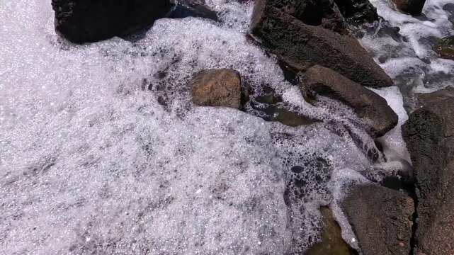 The Khadzhibey Estuary, Polluted water from a pipe from the "Irrigation Field" flows into the estuary