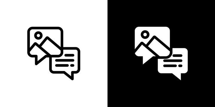 Image icon concept with flat Black White Background. Vector illustration.