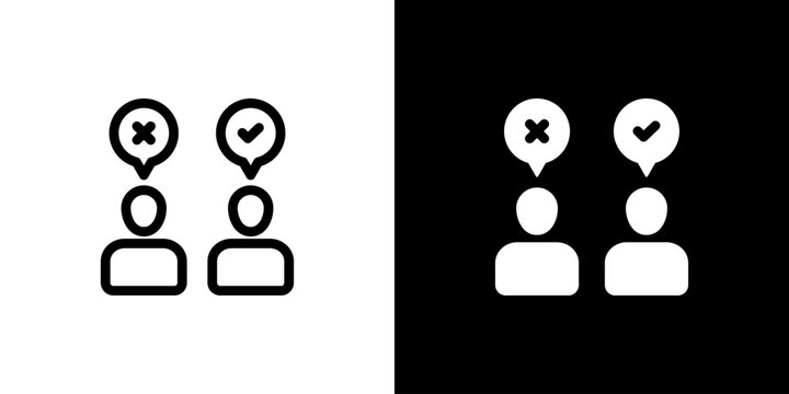 Consumer Behavior icon concept with flat Black White Background. Vector illustration.
