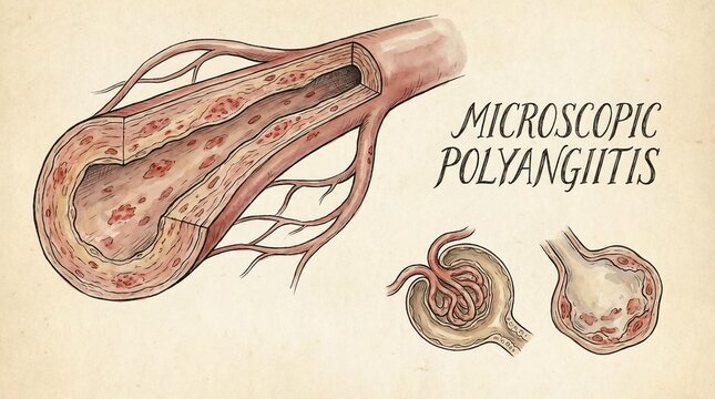 Medical Illustration of Microscopic Polyangiitis Disease Effects