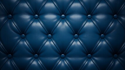 Naklejka premium Deep Blue Leather Tufted Upholstery Texture image photo