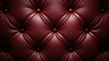 Naklejka premium Deep Red Leather Tufted Upholstery Texture image photo
