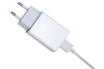 White electrical appliance plug with wire