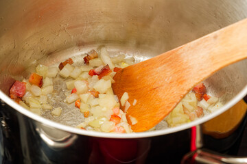 Cooking Slovak soup svatecni kapustnica