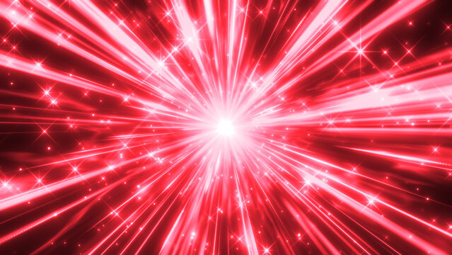 赤色の集中線のキラキラ光るエフェクト背景