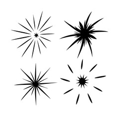 Obraz premium Hand-drawn sparkle star burst, comic style line effect, abstract light element