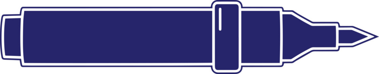 Marker pen simple dark blue icon isolated on white background