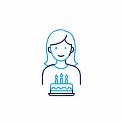 Fototapeta premium the birthday girl and the cake. icon